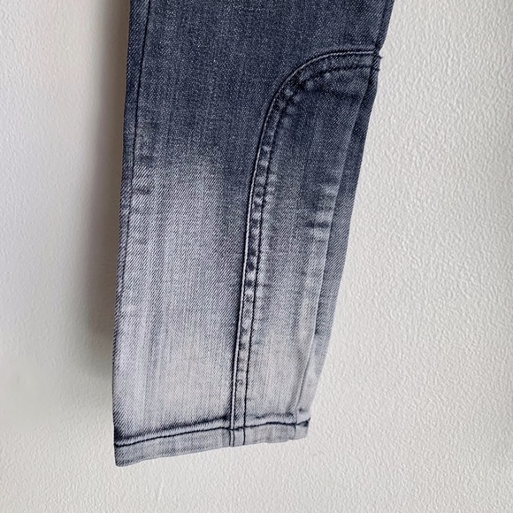 VINCE Girls Black Moto Style Distressed Ombré Denim Jeans SIZE 7 NWT - Picture 4 of 12